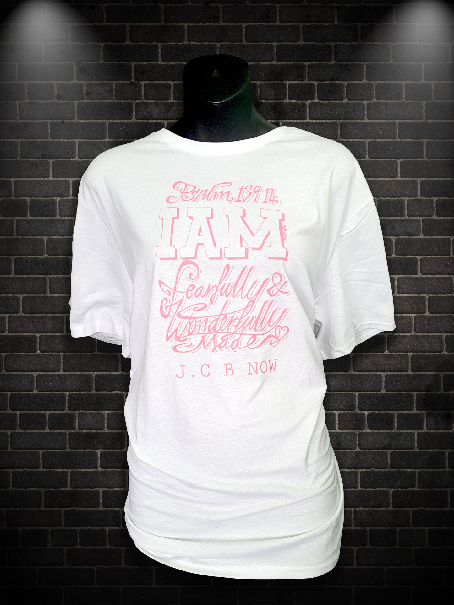 Short Sleeve T-Shirt Psalm 139:14 Pink print