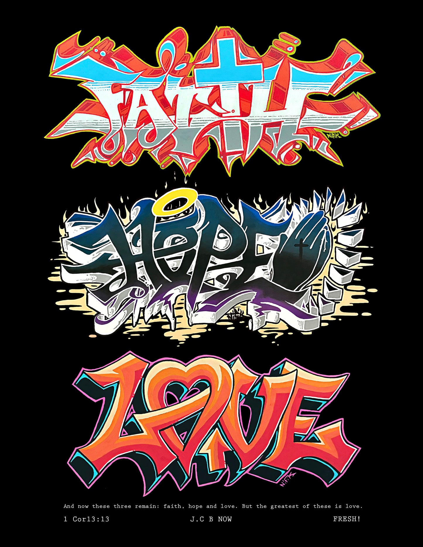Short sleeve T-Shirt FAITH,HOPE,LOVE